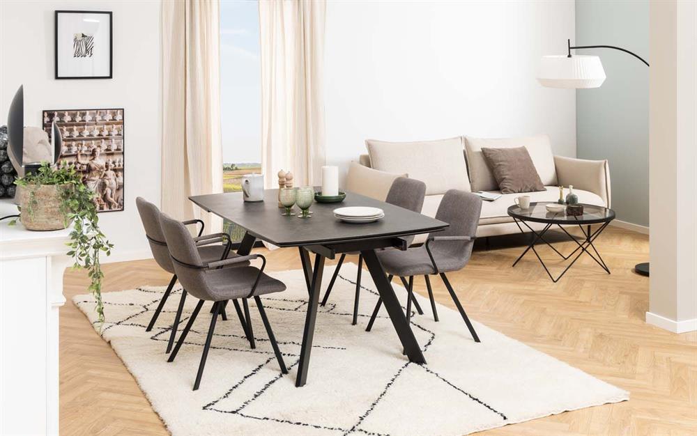 Kitchen Table East Utena | size: Length: 97cm, Width: 240cm, Height: 75cm | color: Black | image: 6 | variant: 1006010