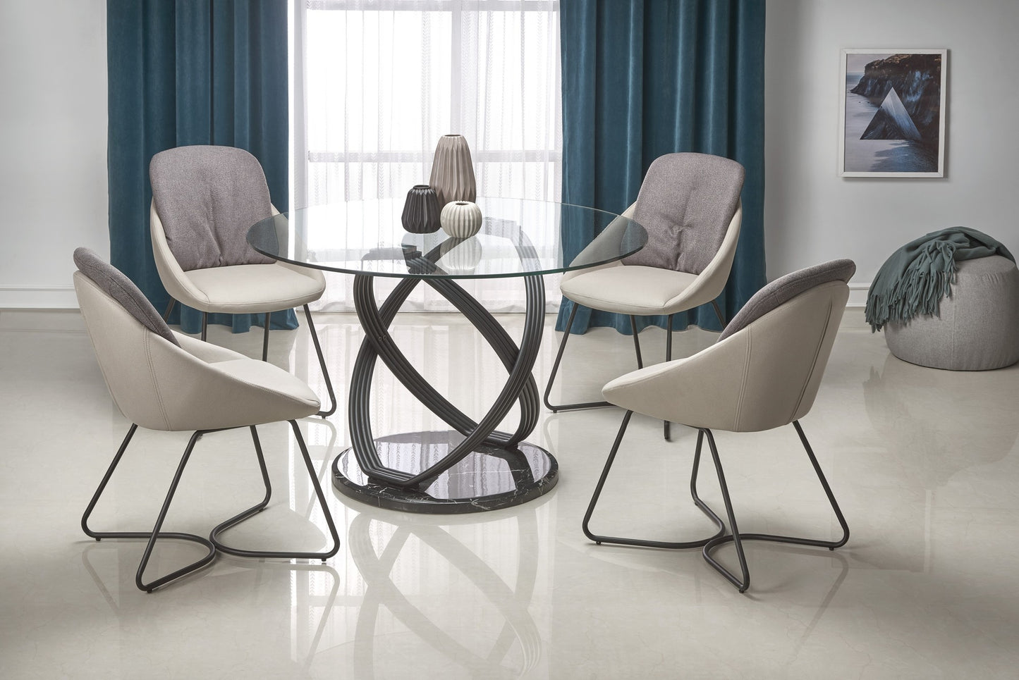Kitchen Table East Wellington | size: Length: 120cm, Width: 120cm, Height: 77cm, Diameter: 120cm | color: Transparent | image: 5 | variant: 1006835