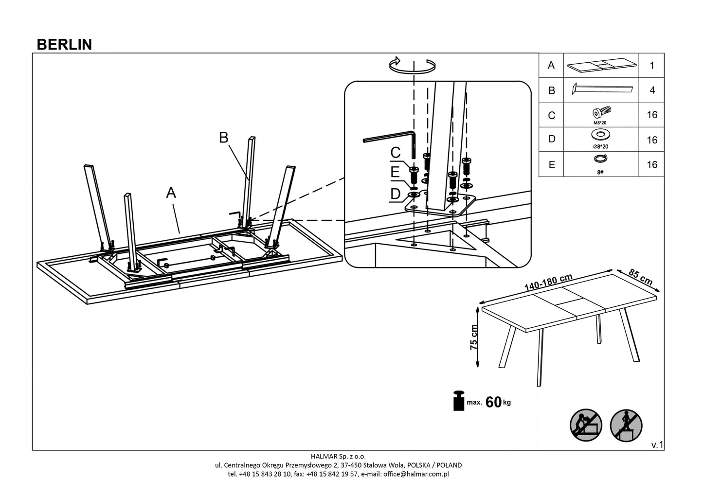 Kitchen Table East Woodbridge | size: Length: 85cm, Width: 220cm, Height: 76cm | color: Black/Walnut | image: 10 | variant: 1006821