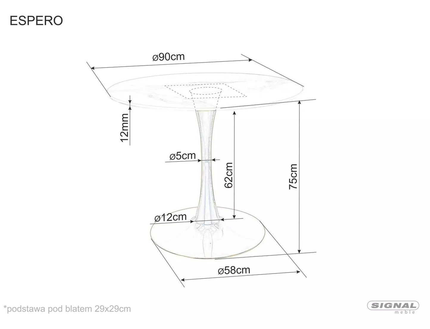 Kitchen Table Espero | size: Length: 80cm, Width: 80cm, Height: 75cm, Diameter: 80cm | color: White | image: 4 | variant: 1006604