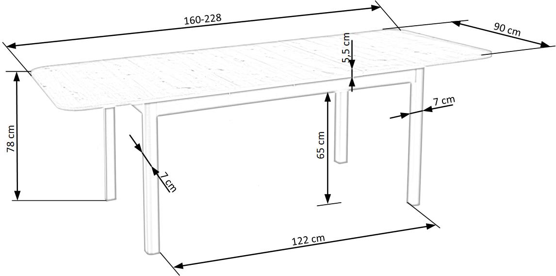 Kitchen Table Florian | size: Length: 90cm, Width: 228cm, Height: 76cm | color: Black/Oak | image: 10 | variant: 1006359