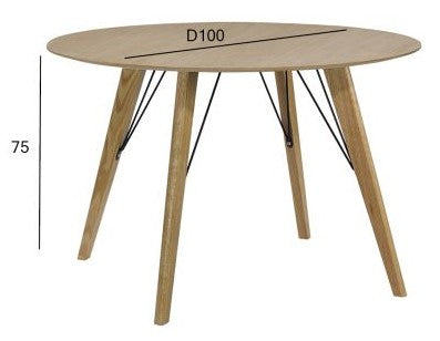 Kitchen Table Helena 2 | size: Length: 100cm, Width: 100cm, Height: 75cm, Diameter: 100cm | color: Oak | image: 2 | variant: 1011841
