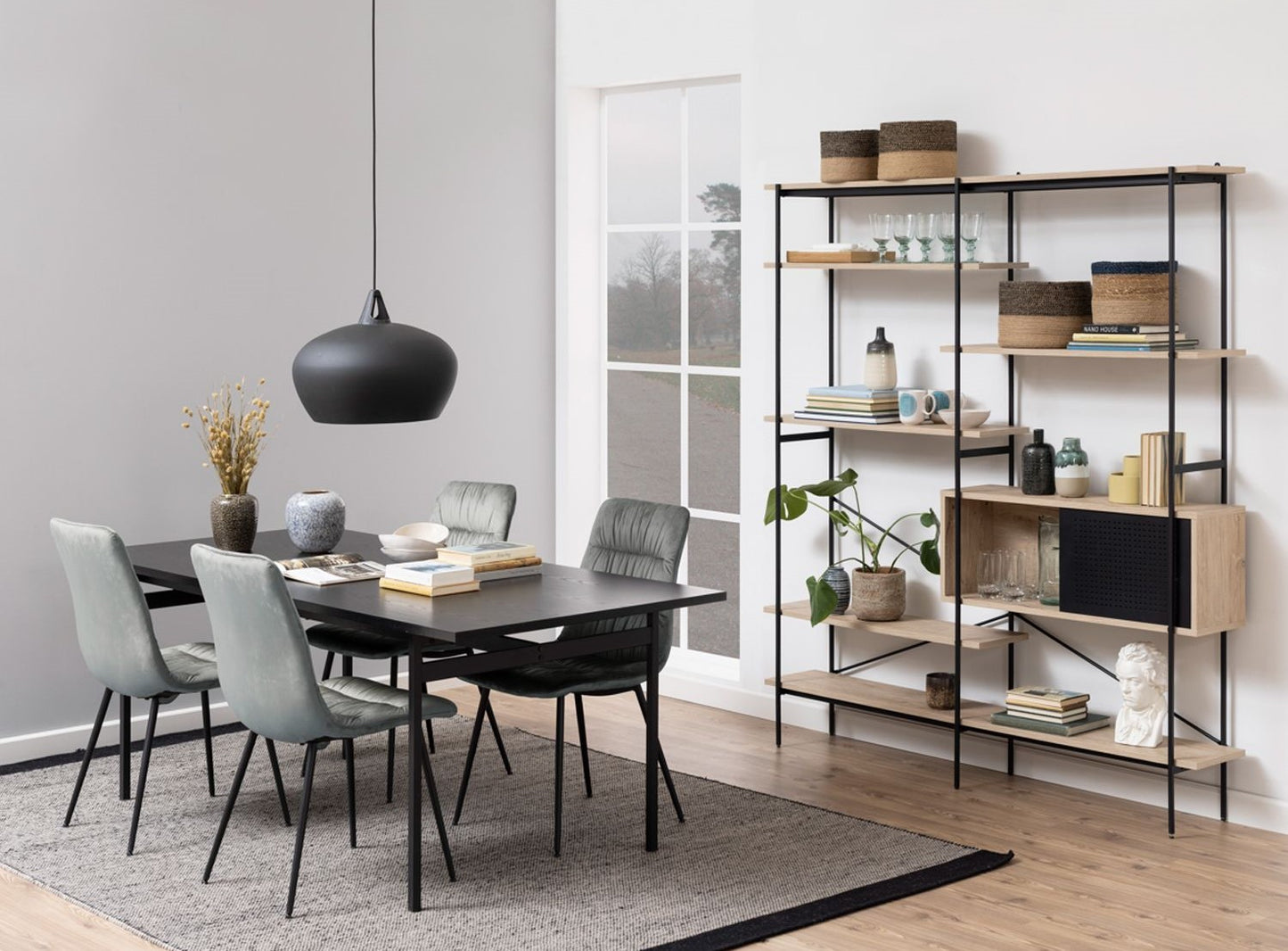 Kitchen Table Loughborough | size: Length: 90cm, Width: 200cm, Height: 74cm | color: Black | image: 3 | variant: 1005670