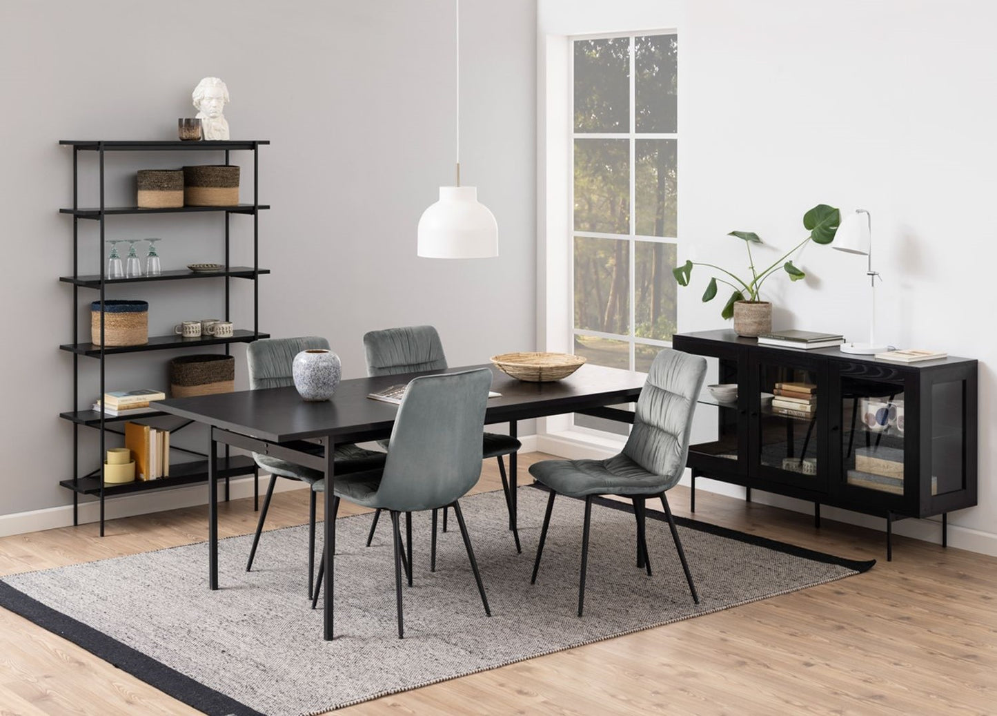Kitchen Table Loughborough | size: Length: 90cm, Width: 200cm, Height: 74cm | color: Black | image: 4 | variant: 1005670