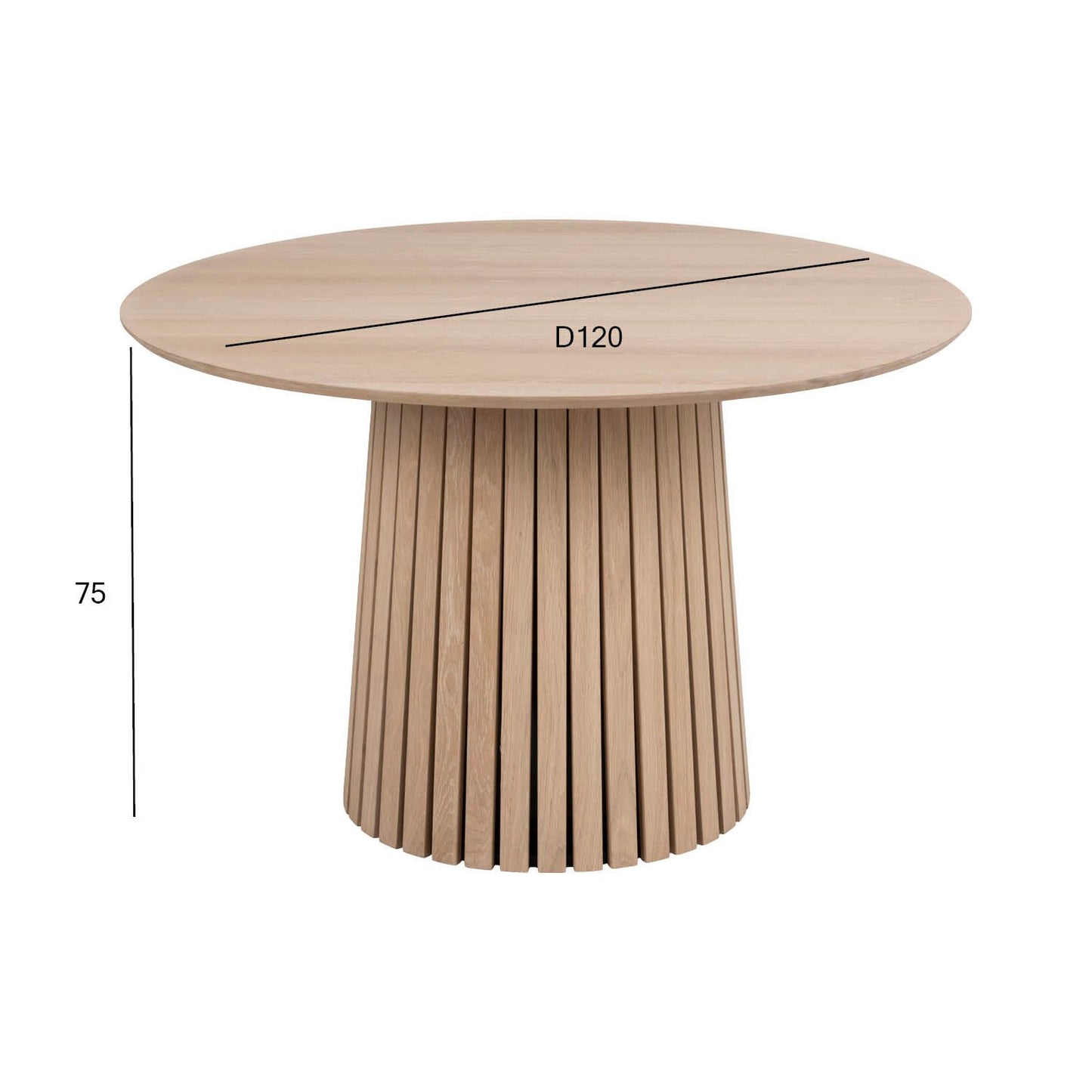 Kitchen Table Palermo | size: Length: 120cm, Width: 120cm, Height: 75cm, Diameter: 120cm | color: Beige | image: 4 | variant: 1001529