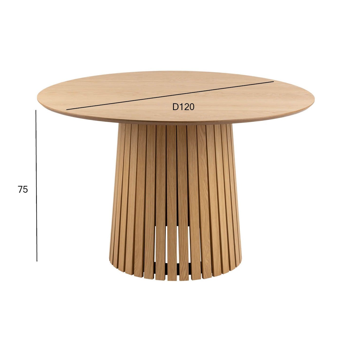 Kitchen Table Palermo | size: Length: 120cm, Width: 120cm, Height: 75cm, Diameter: 120cm | color: Oak | image: 3 | variant: 1001530