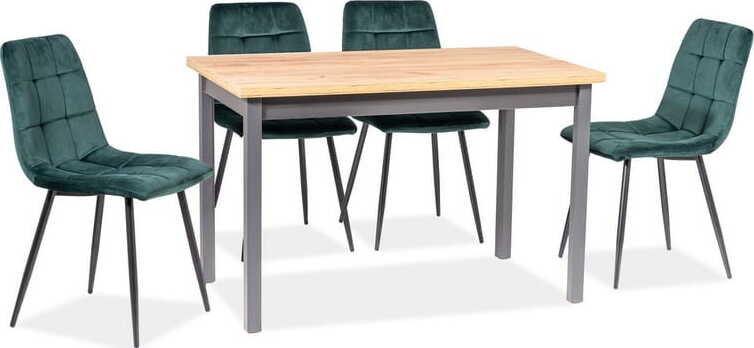 Kitchen Table Poole | size: Length: 68cm, Width: 120cm, Height: 75cm | color: Oak/Grey | image: 2 | variant: 1004299