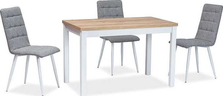 Kitchen Table Poole | size: Length: 68cm, Width: 120cm, Height: 75cm | color: White/Oak | image: 2 | variant: 1004300