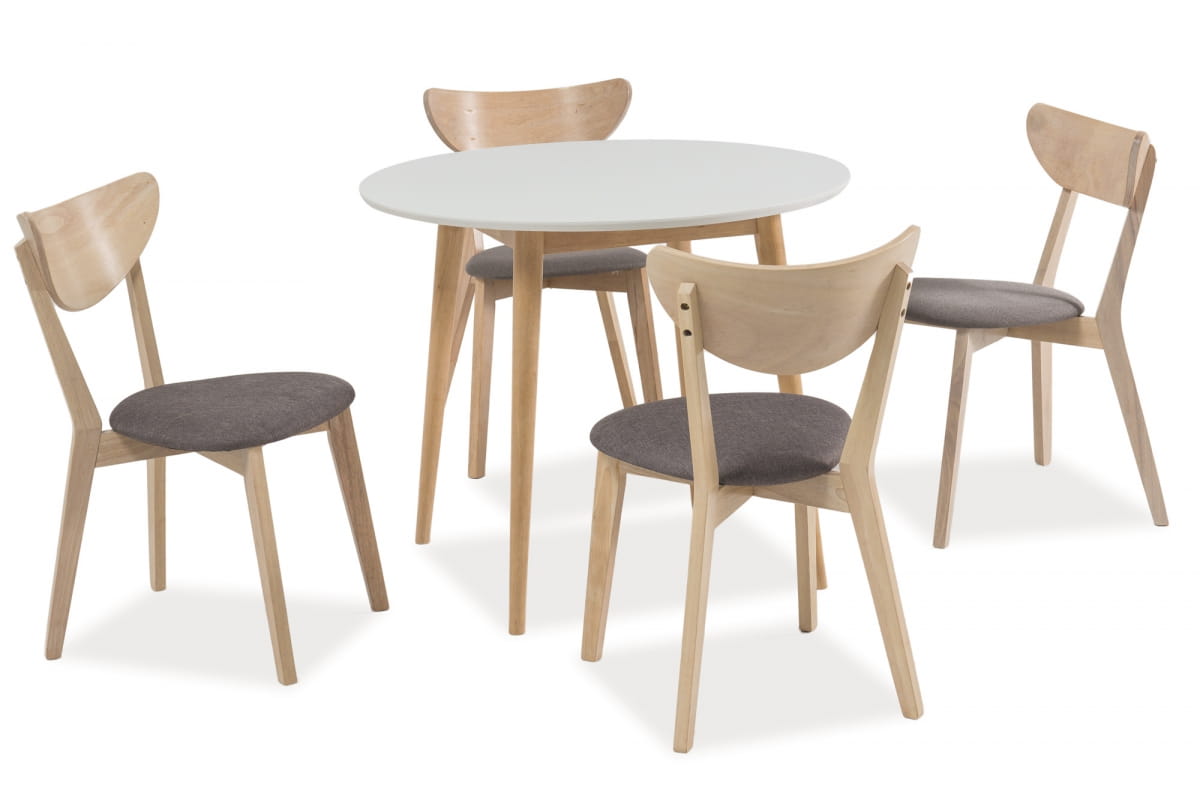 Kitchen Table Rochdale | size: Length: 90cm, Width: 90cm, Height: 75cm, Diameter: 90cm | color: White/Oak | image: 2 | variant: 1004314