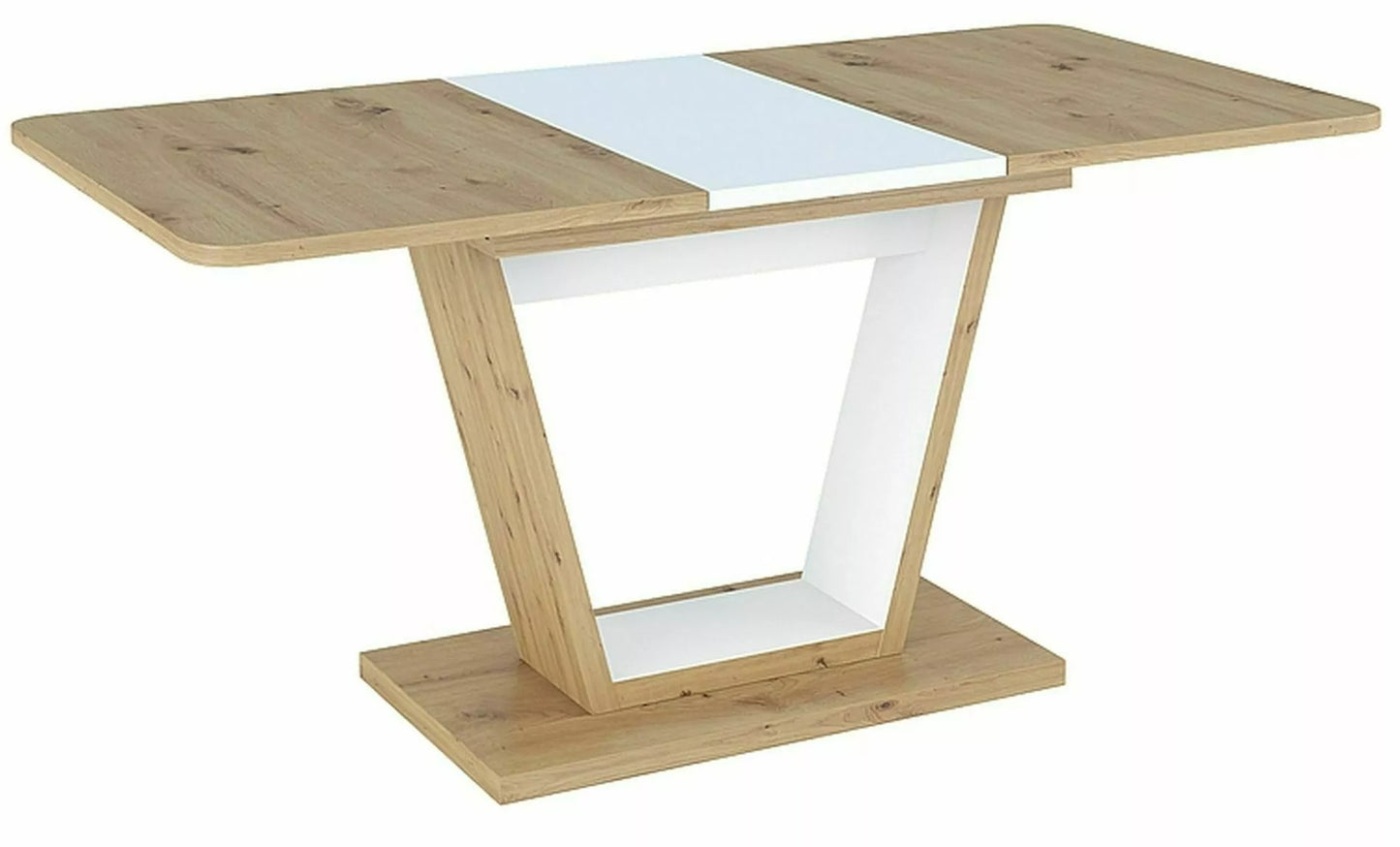 Kitchen Table Rotherham | size: Length: 80cm, Width: 160cm, Height: 76cm | color: White/Oak | image: 0 | variant: 1004316