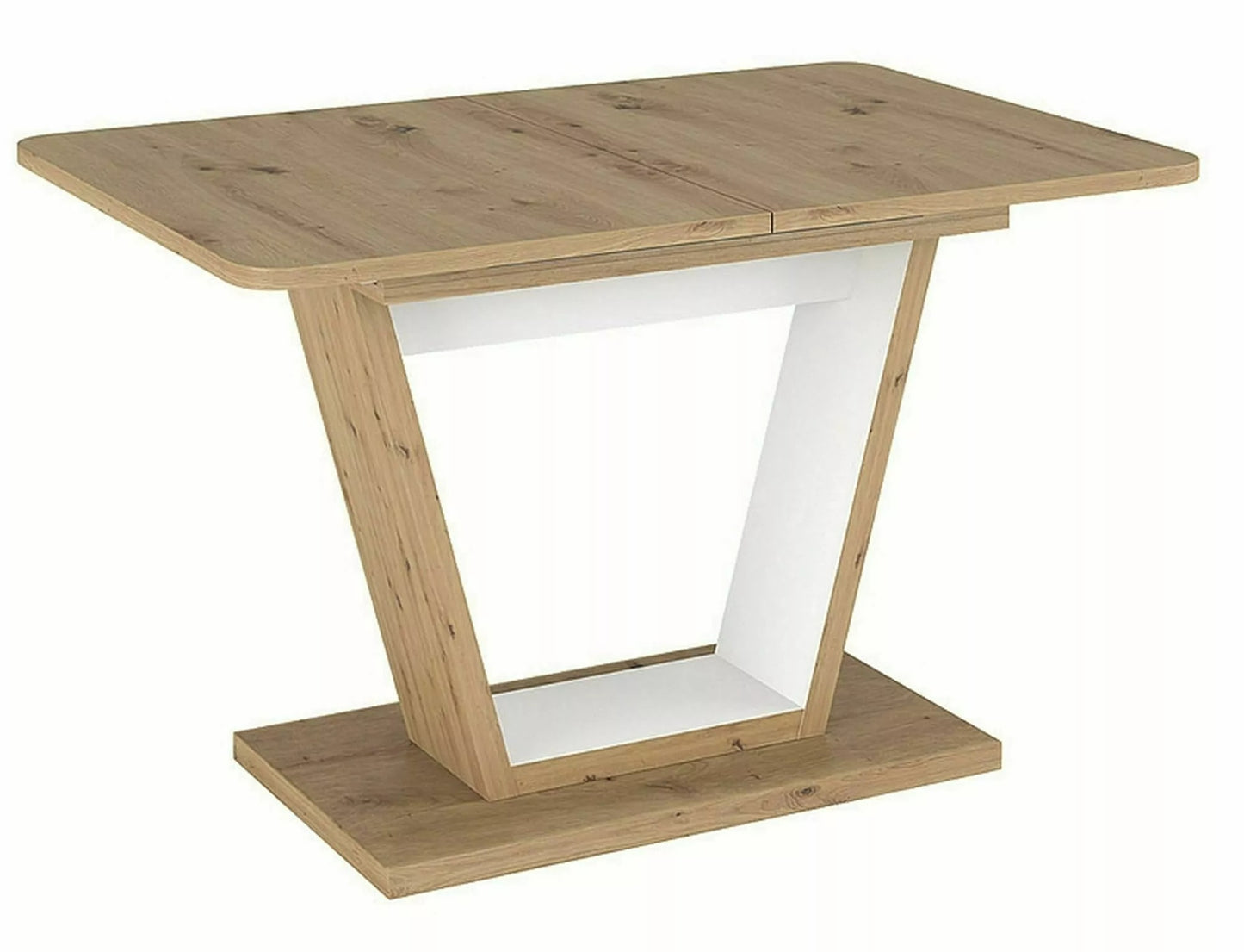 Kitchen Table Rotherham | size: Length: 80cm, Width: 160cm, Height: 76cm | color: White/Oak | image: 1 | variant: 1004316
