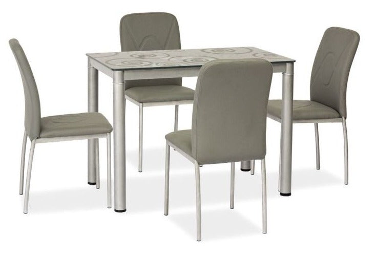 Kitchen Table Scunthorpe | size: Length: 60cm, Width: 80cm, Height: 75cm | color: Silver | image: 2 | variant: 1004330