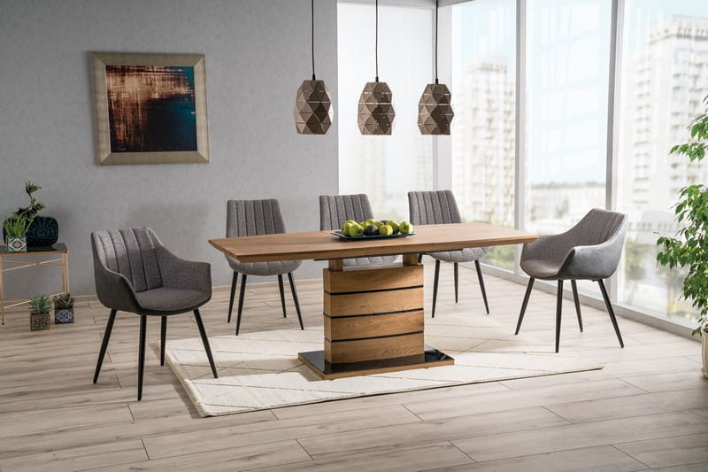 Kitchen Table Southend | size: Length: 80cm, Width: 180cm, Height: 76cm | color: Black/Oak | image: 4 | variant: 1007665