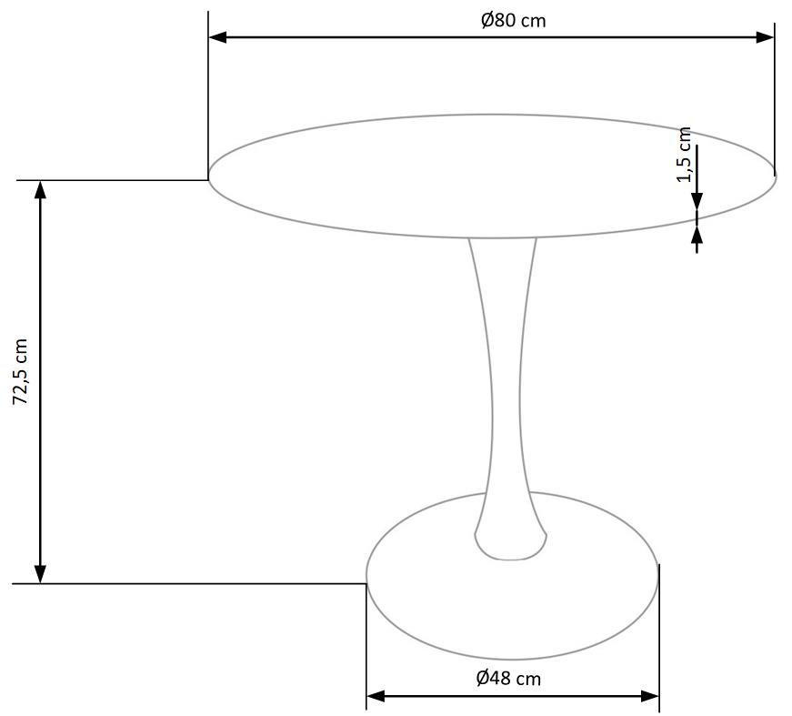 Kitchen Table Sting | size: Length: 80cm, Width: 80cm, Height: 73cm, Diameter: 80cm | color: White/Brown | image: 7 | variant: 1012027
