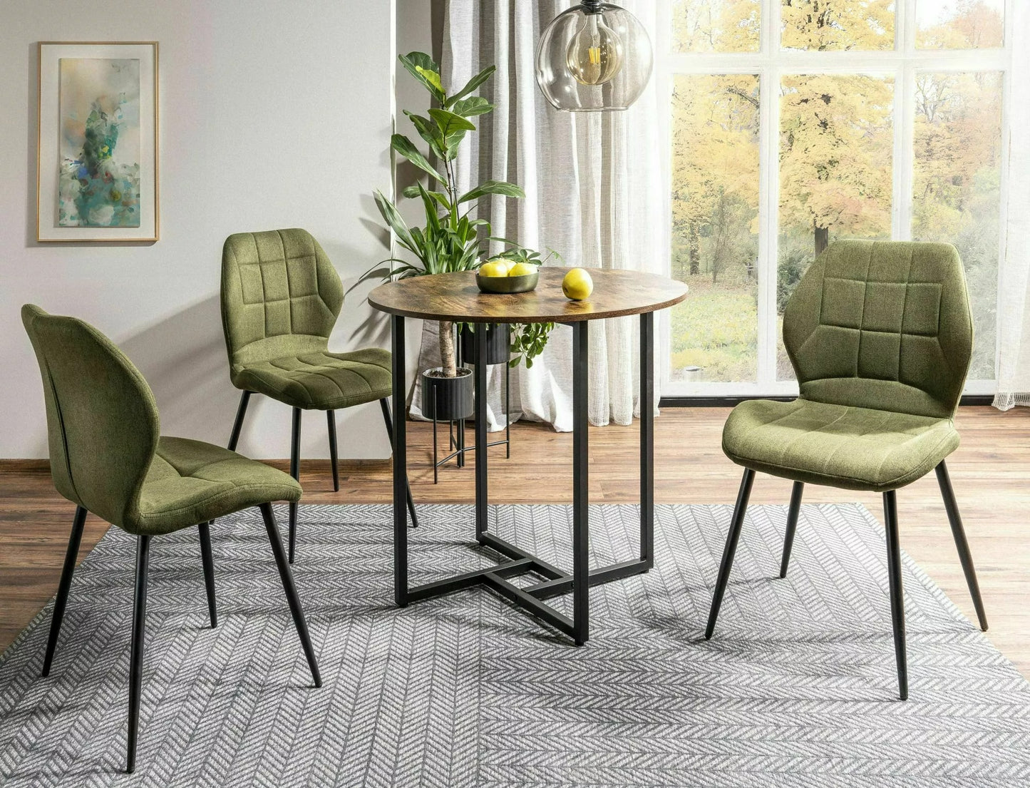 Kitchen Table Stockport | size: Length: 80cm, Width: 80cm, Height: 76cm, Diameter: 80cm | color: Brown | image: 1 | variant: 1004351