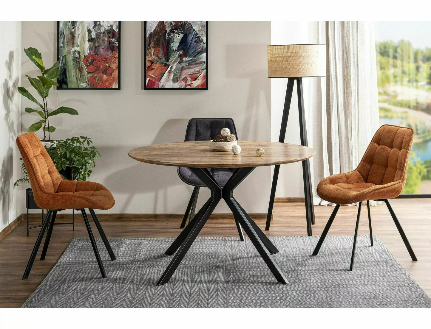 Kitchen Table Torquay | size: Length: 120cm, Width: 120cm, Height: 76cm, Diameter: 120cm | color: Brown | image: 3 | variant: 1004363