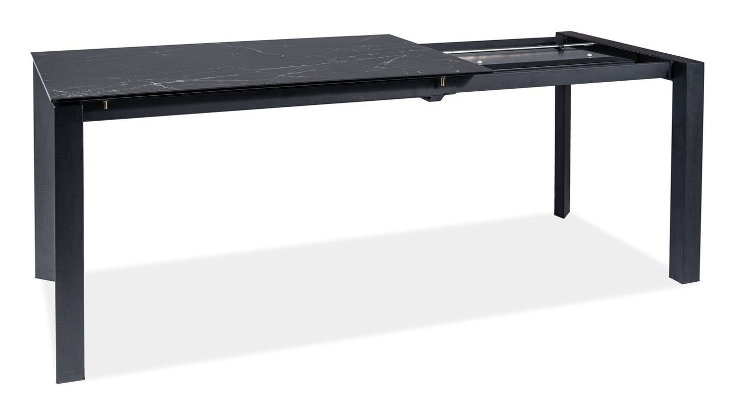 Kitchen Table West Avellino | size: Length: 80cm, Width: 180cm, Height: 76cm | color: White/Black | image: 3 | variant: 1007901