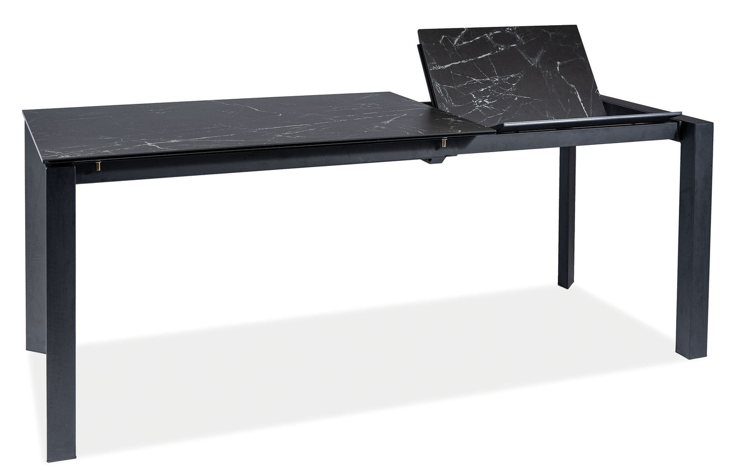 Kitchen Table West Avellino | size: Length: 80cm, Width: 180cm, Height: 76cm | color: White/Black | image: 4 | variant: 1007901