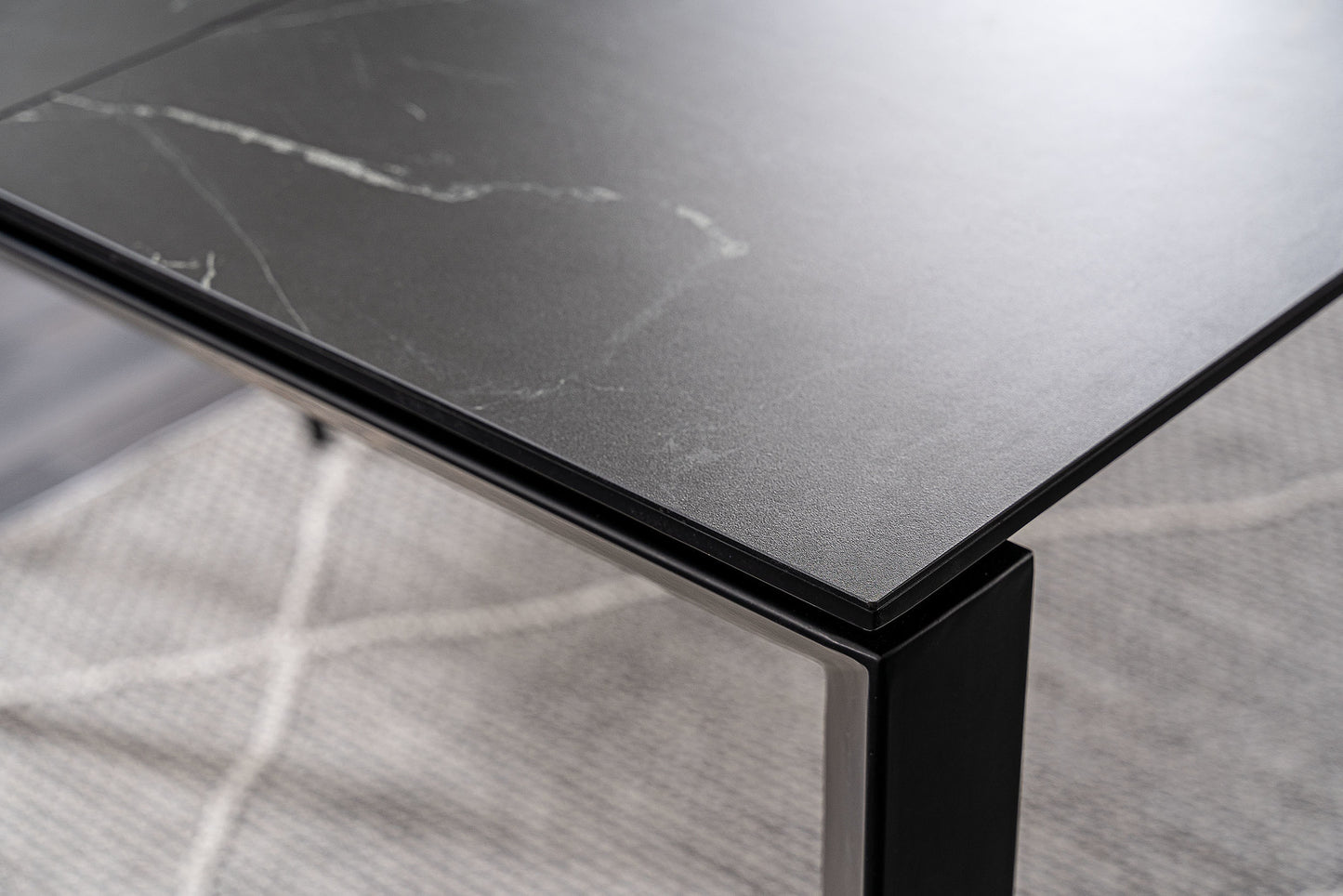 Kitchen Table West Avellino | size: Length: 80cm, Width: 180cm, Height: 76cm | color: White/Black | image: 7 | variant: 1007901