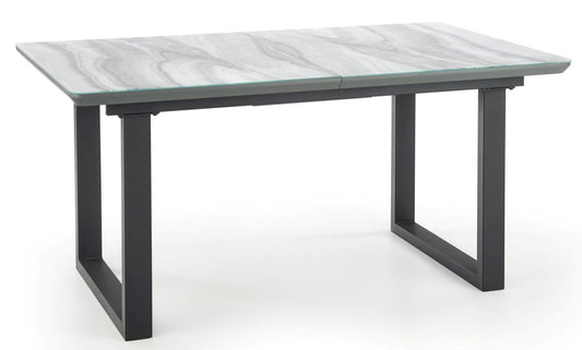 Kitchen Table West Bromley | size: Length: 90cm, Width: 200cm, Height: 76cm | color: Marble/Black/Grey | image: 1 | variant: 1007266