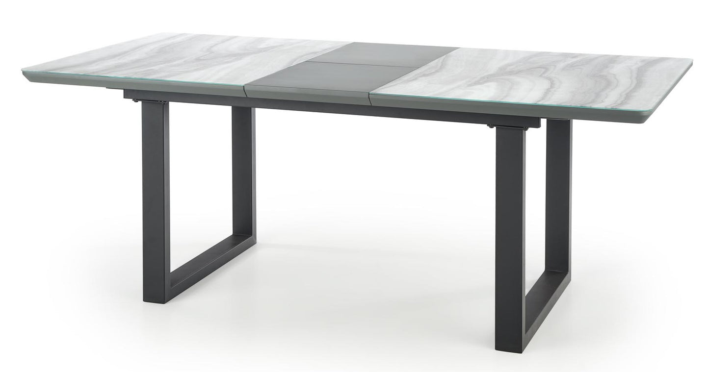 Kitchen Table West Bromley | size: Length: 90cm, Width: 200cm, Height: 76cm | color: Marble/Black/Grey | image: 2 | variant: 1007266