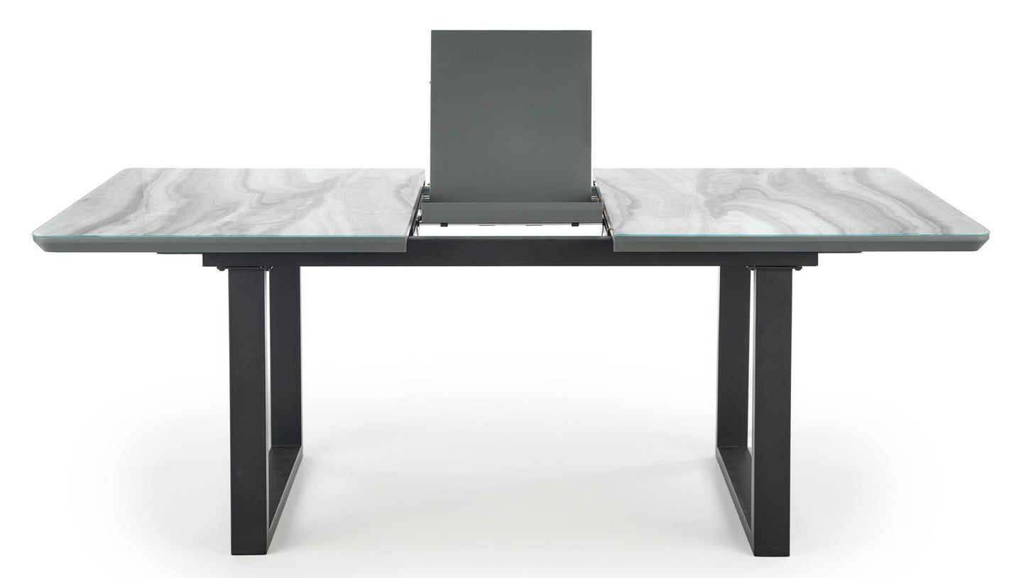 Kitchen Table West Bromley | size: Length: 90cm, Width: 200cm, Height: 76cm | color: Marble/Black/Grey | image: 8 | variant: 1007266