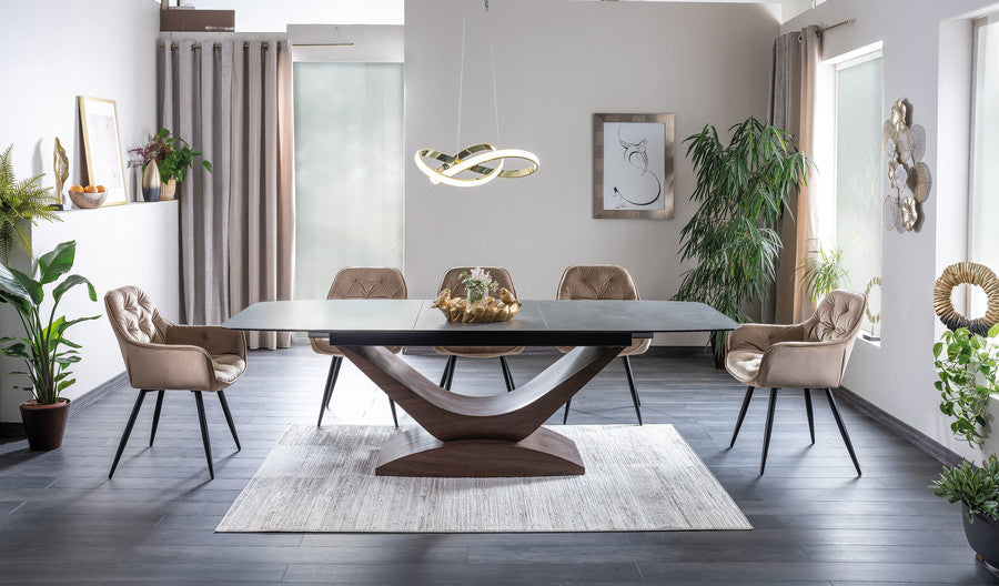 Kitchen Table West Cosenza | size: Length: 95cm, Width: 240cm, Height: 76cm | color: Black | image: 4 | variant: 1007897