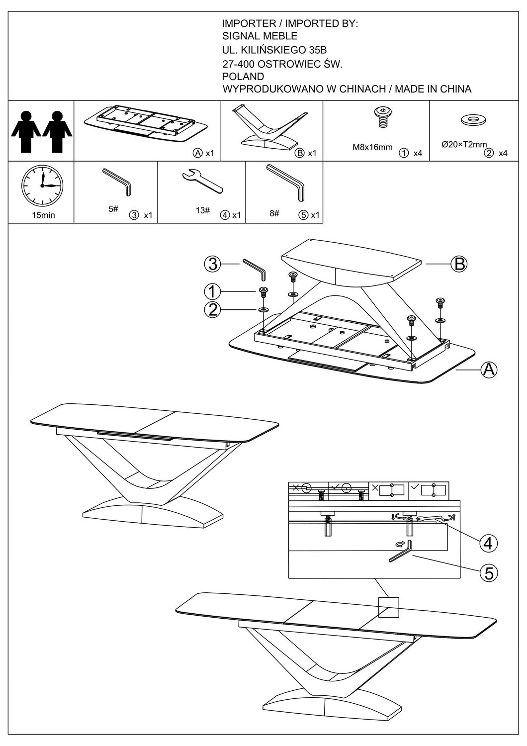Kitchen Table West Cosenza | size: Length: 95cm, Width: 240cm, Height: 76cm | color: Black | image: 7 | variant: 1007897