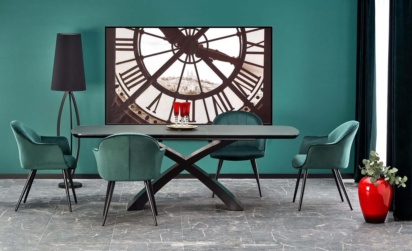 Kitchen Table West Dartford | size: Length: 89cm, Width: 220cm, Height: 75cm | color: Black/Grey | image: 5 | variant: 1007270
