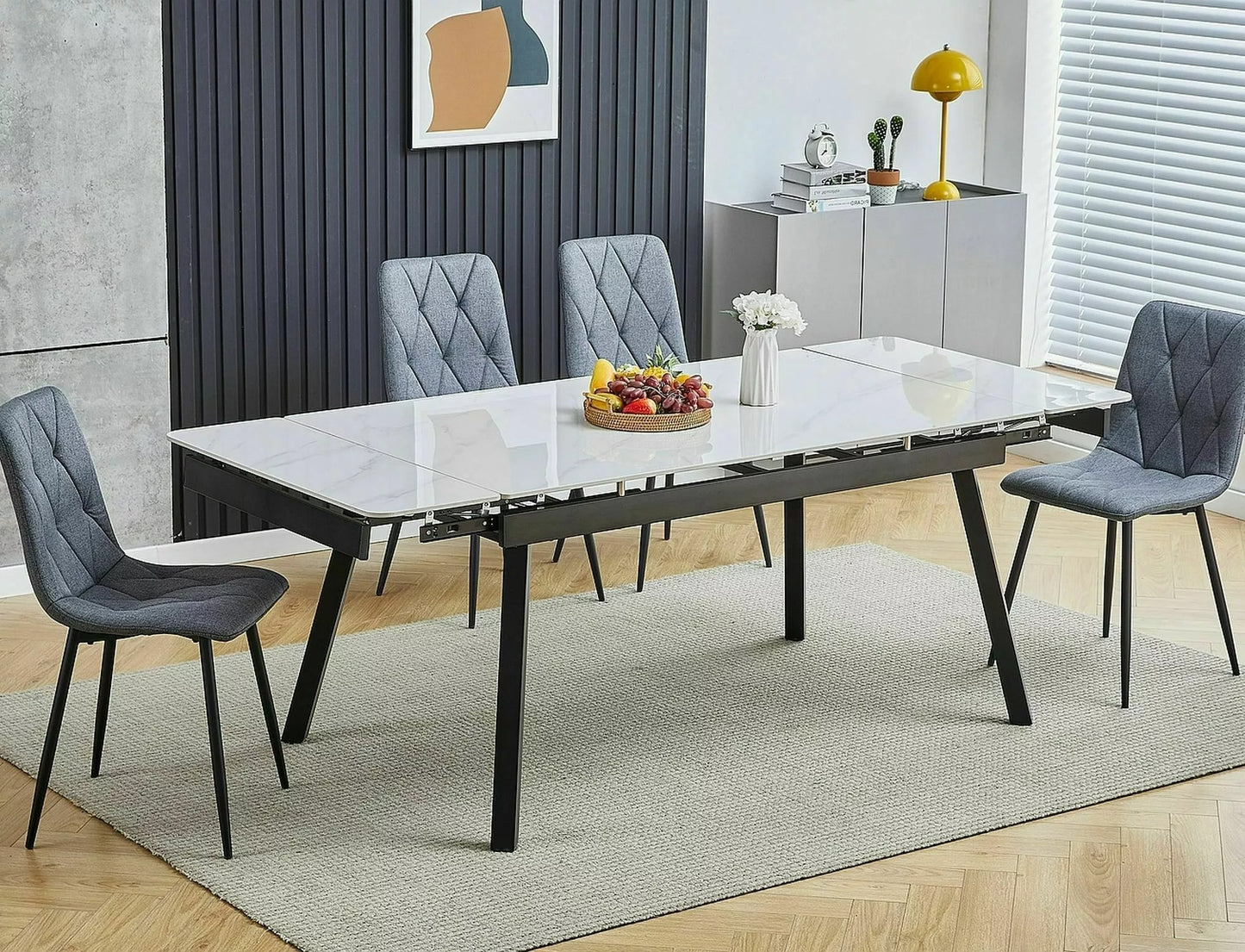 Kitchen Table West Edmonton | size: Length: 85cm, Width: 180cm, Height: 76cm | color: White | image: 3 | variant: 1007971