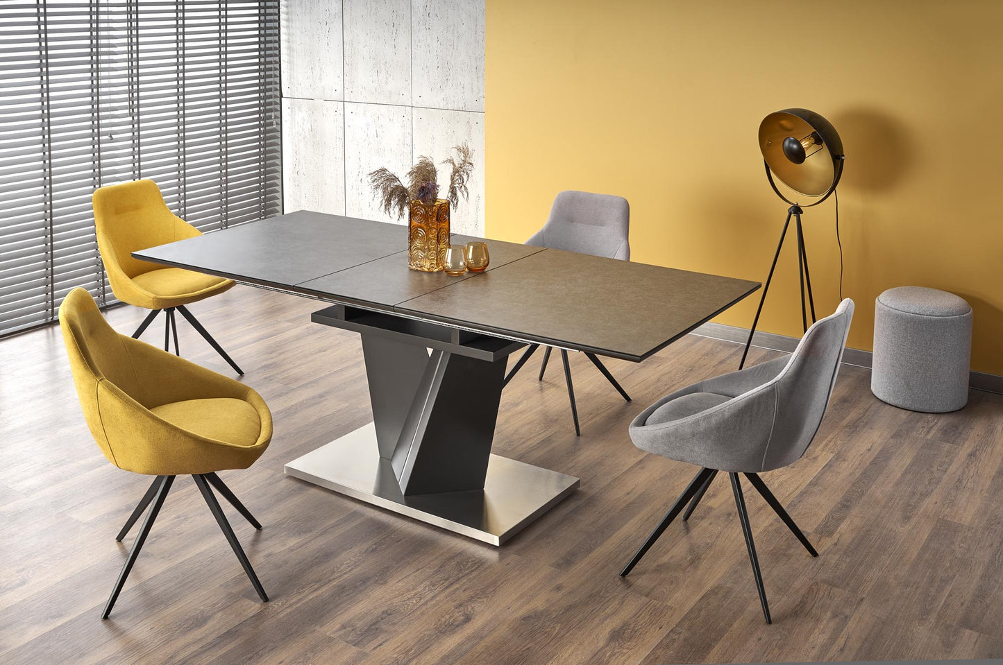 Kitchen Table West Olney | size: Length: 90cm, Width: 200cm, Height: 77cm | color: Gray | image: 2 | variant: 1007191