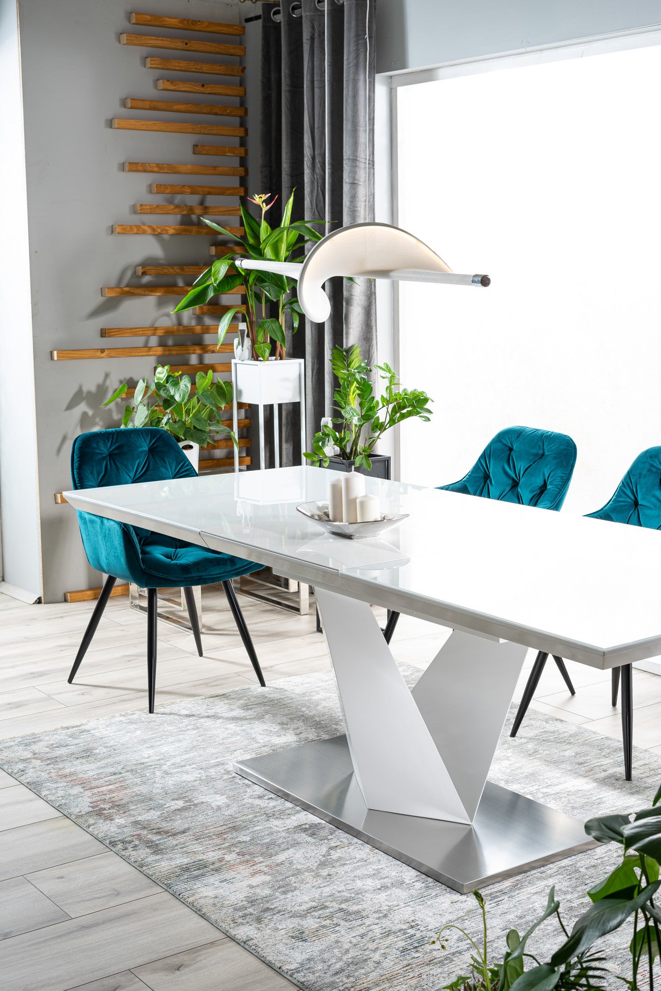 Kitchen Table West Padua | size: Length: 90cm, Width: 220cm, Height: 75cm | color: White | image: 5 | variant: 1007769