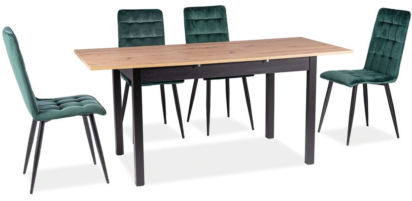 Kitchen Table West Reggio Calabria | size: Length: 75cm, Width: 170cm, Height: 75cm | color: Black/Oak | image: 2 | variant: 1007900
