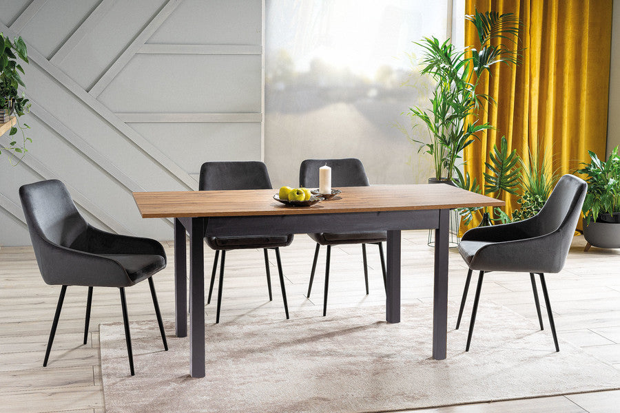 Kitchen Table West Reggio Calabria | size: Length: 75cm, Width: 170cm, Height: 75cm | color: Black/Oak | image: 3 | variant: 1007900