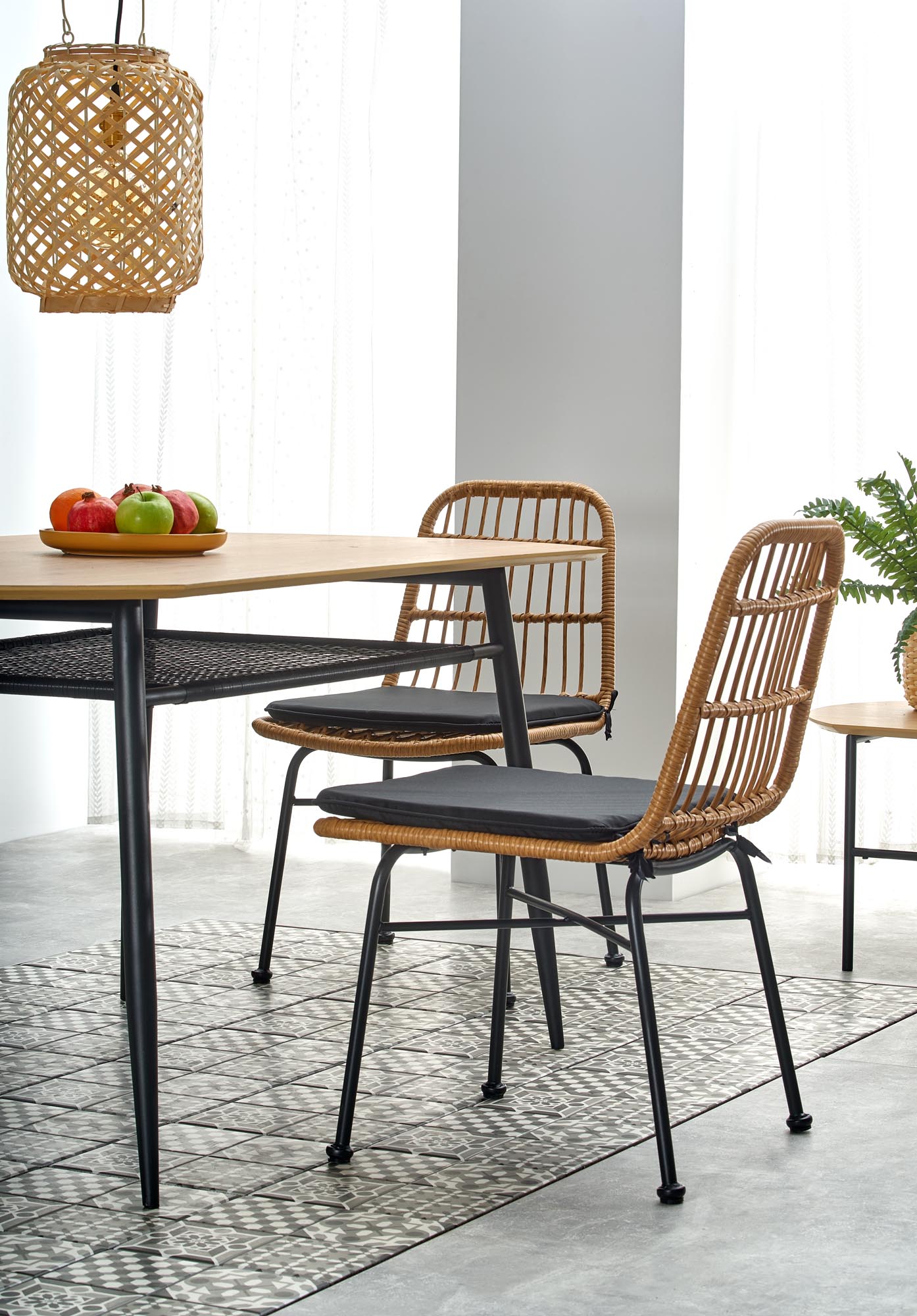 Kitchen Table West Scarborough | size: Length: 90cm, Width: 160cm, Height: 77cm | color: Black/Oak | image: 3 | variant: 1007115
