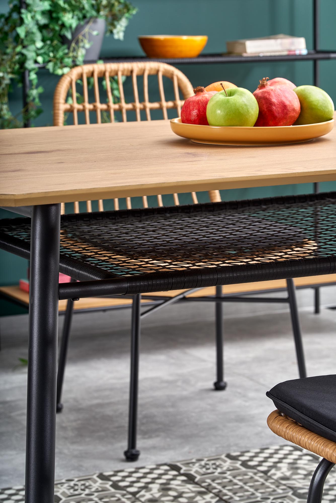 Kitchen Table West Scarborough | size: Length: 90cm, Width: 160cm, Height: 77cm | color: Black/Oak | image: 4 | variant: 1007115