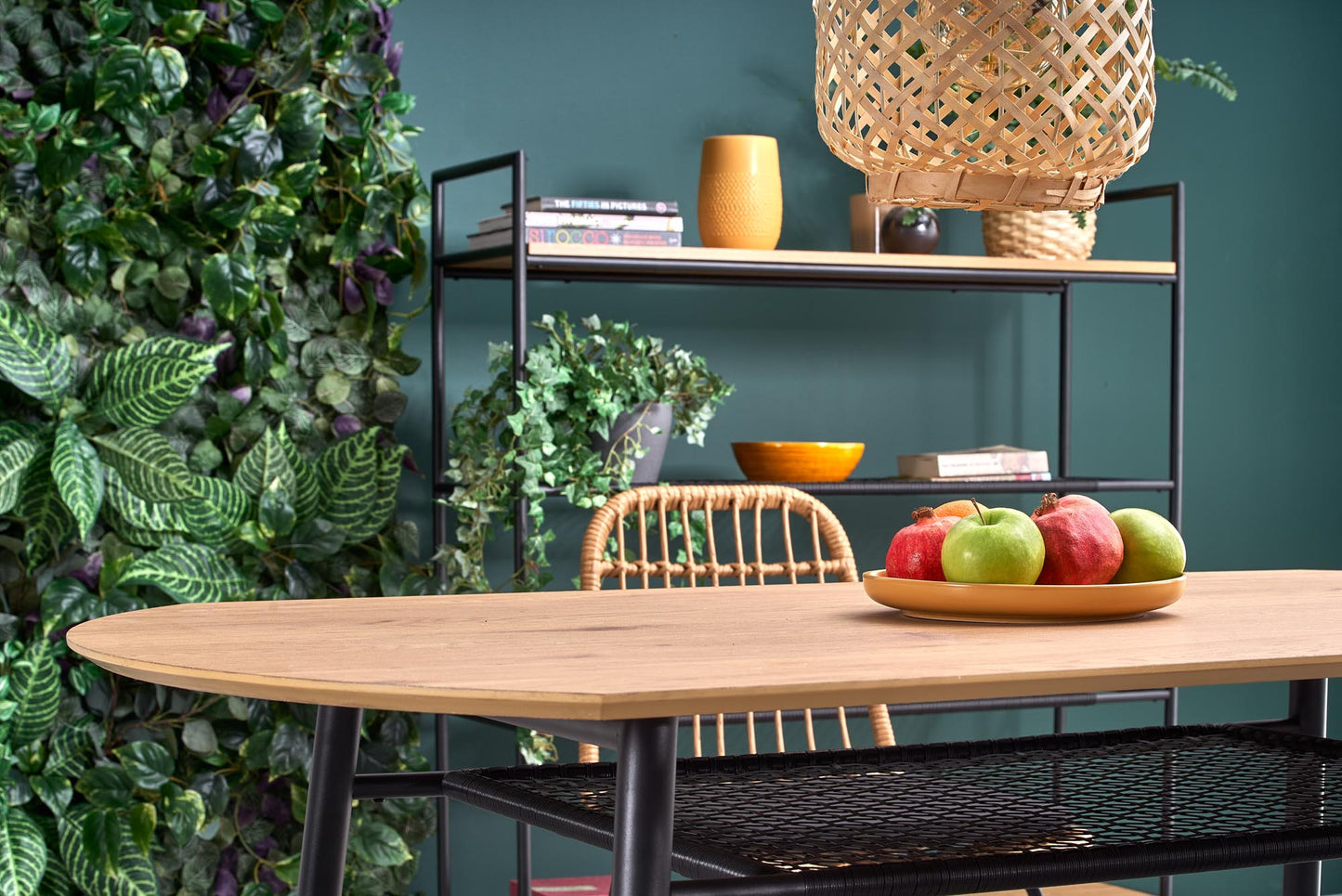 Kitchen Table West Scarborough | size: Length: 90cm, Width: 160cm, Height: 77cm | color: Black/Oak | image: 5 | variant: 1007115
