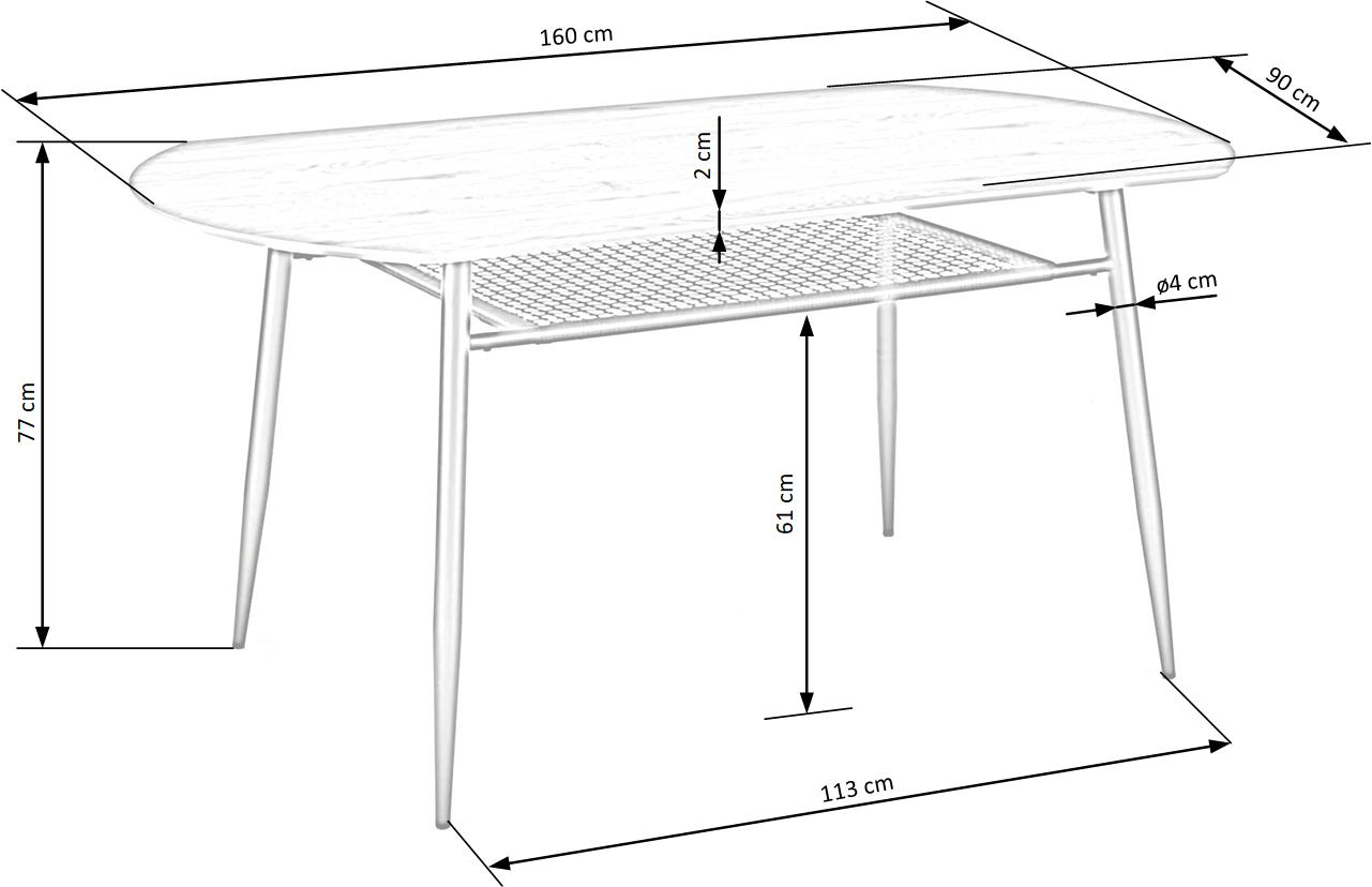 Kitchen Table West Scarborough | size: Length: 90cm, Width: 160cm, Height: 77cm | color: Black/Oak | image: 9 | variant: 1007115