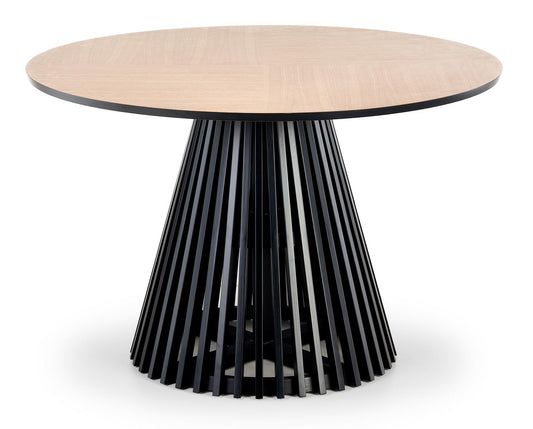 Kitchen Table West Sidcup | size: Length: 120cm, Width: 120cm, Height: 77cm, Diameter: 120cm | color: Black/Oak | image: 1 | variant: 1007268