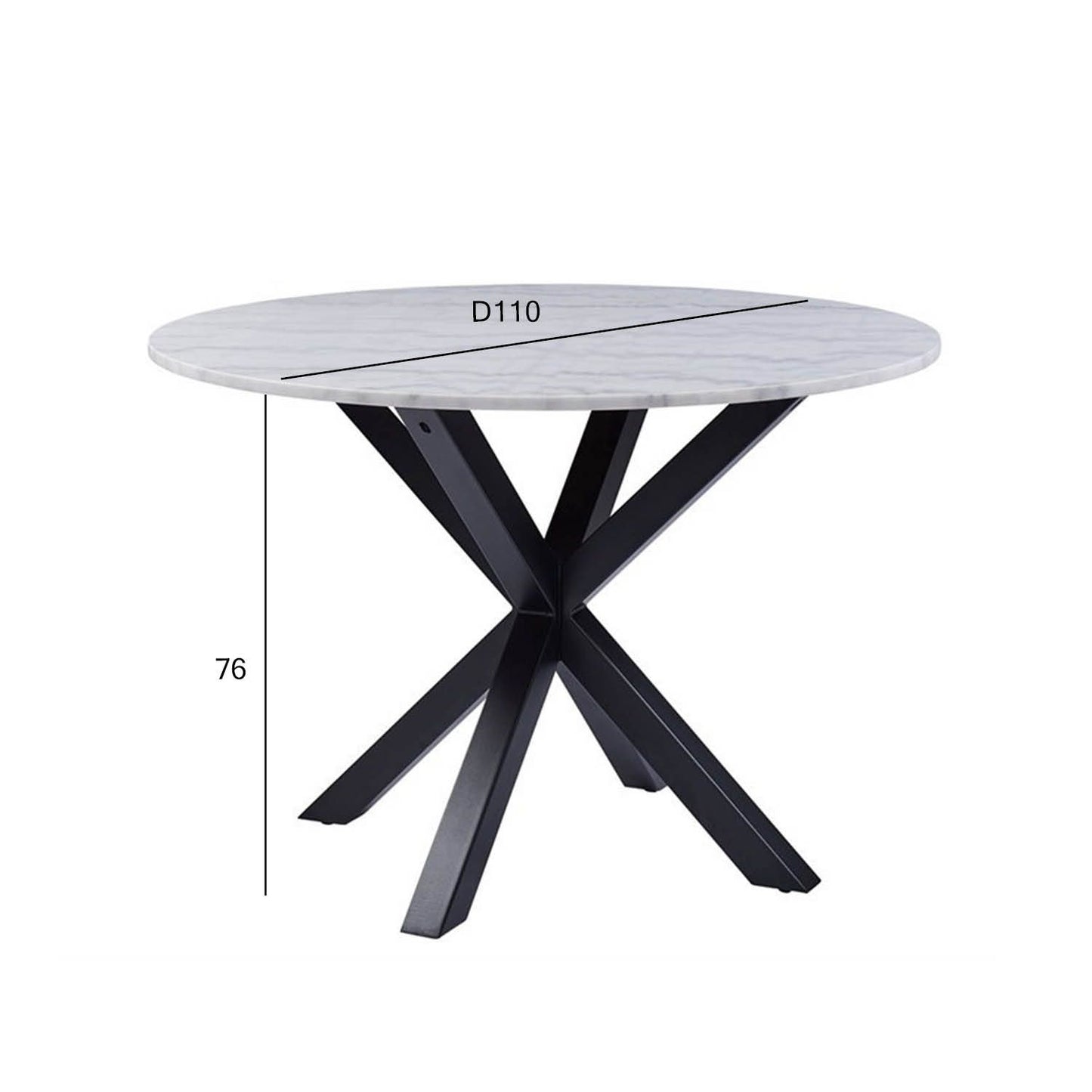 Kitchen Table Zurich | size: Length: 110cm, Width: 110cm, Height: 76cm, Diameter: 110cm | color: White | image: 1 | variant: 1006497