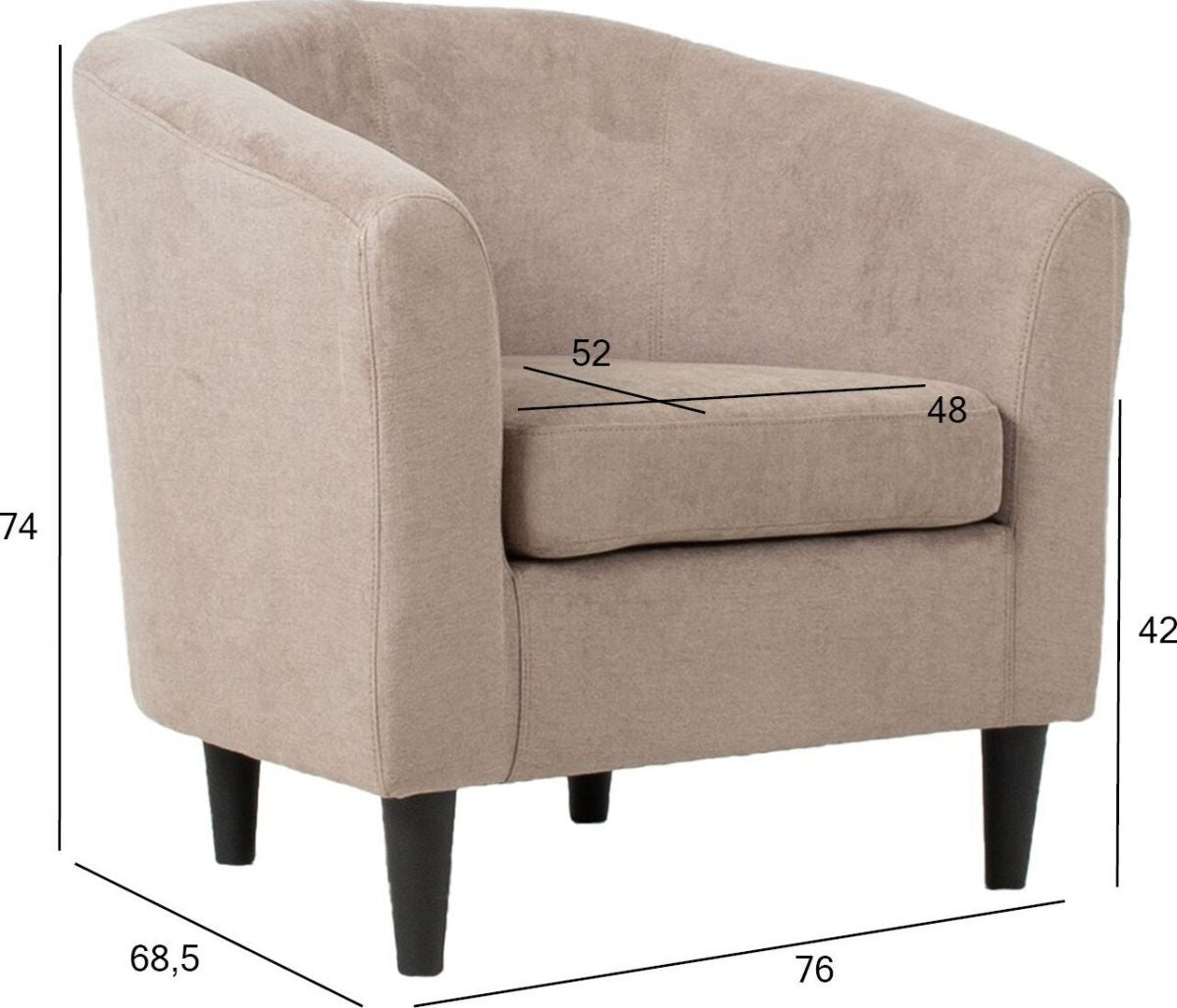 Lounge Chair Abergavenny | size: Width: 76cm, Height: 74cm, Depth: 68.5cm | color: Brown | image: 7 | variant: 1001110