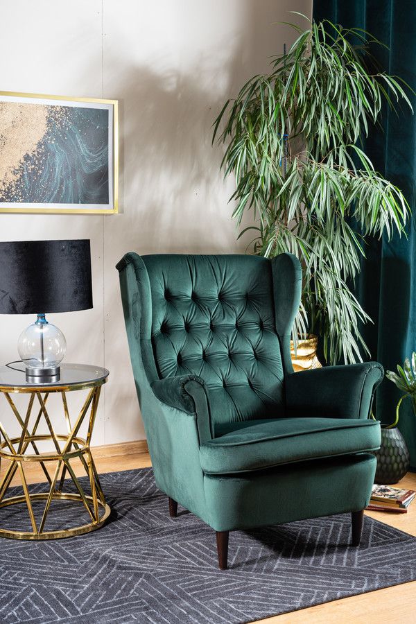 Lounge Chair Derby | size: Width: 68cm, Height: 101cm, Depth: 90cm | color: Green | image: 3 | variant: 1004054