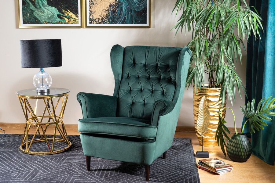 Lounge Chair Derby | size: Width: 68cm, Height: 101cm, Depth: 90cm | color: Green | image: 4 | variant: 1004054