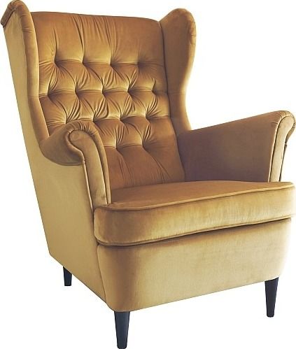 Lounge Chair Derby | size: Width: 68cm, Height: 101cm, Depth: 90cm | color: Yellow | image: 1 | variant: 1004056