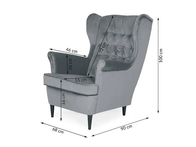 Lounge Chair Derby | size: Width: 92cm, Height: 101cm, Depth: 82cm | color: Gray | image: 1 | variant: 1004049