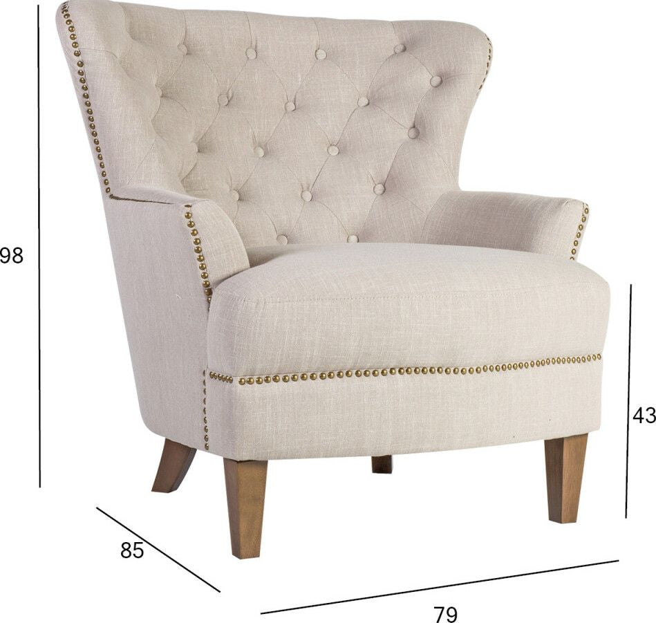 Lounge Chair East Berkhamsted | size: Width: 85cm, Height: 98cm, Depth: 79cm | color: Beige | image: 5 | variant: 1005115