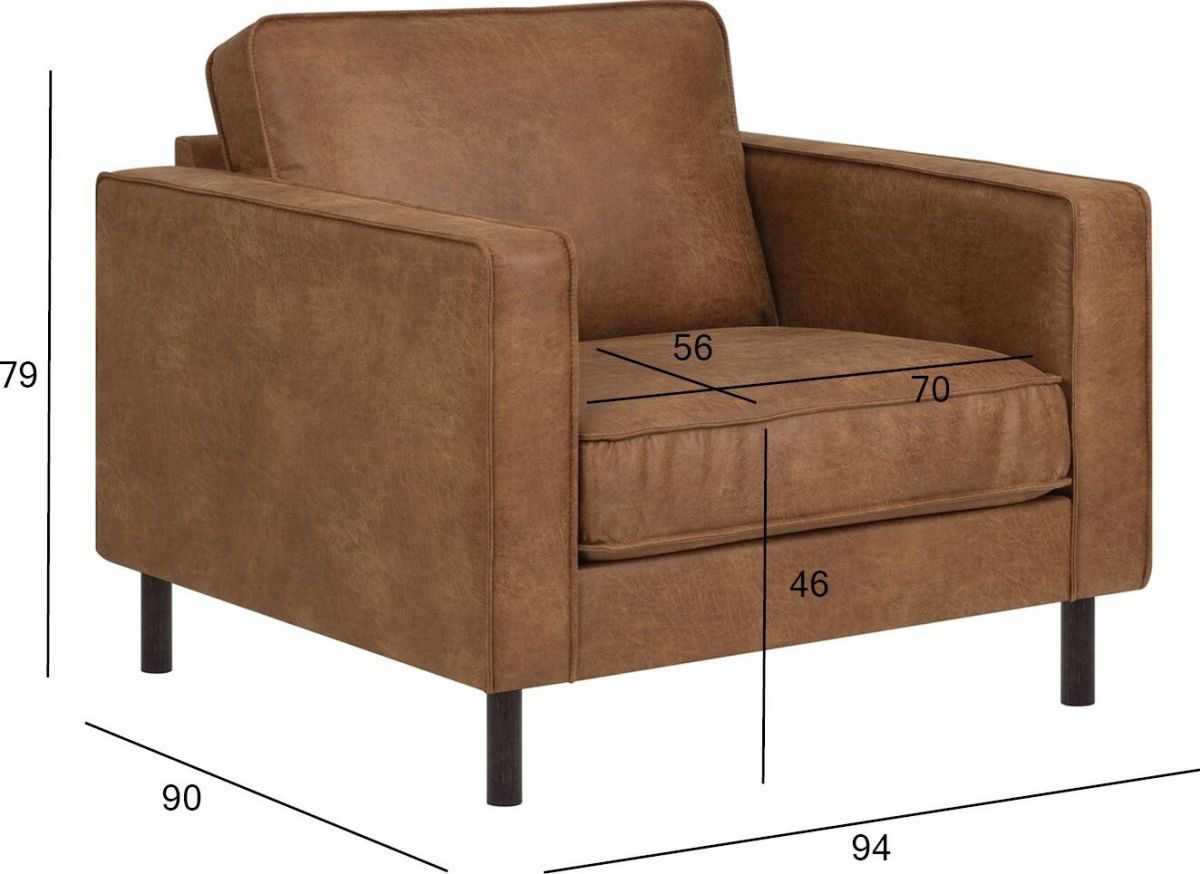 Lounge Chair East Zurich | size: Width: 94cm, Height: 79cm, Depth: 90cm | color: Brown | image: 5 | variant: 1005728