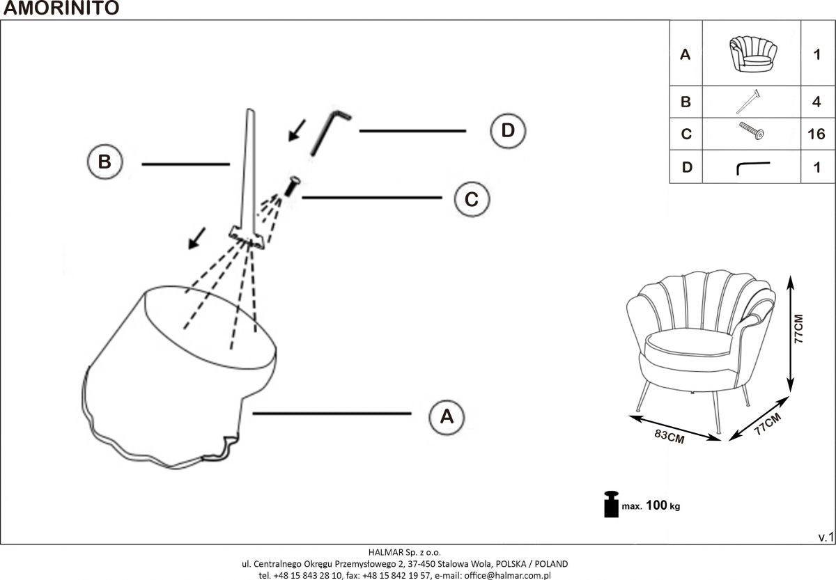Lounge Chair Jonkoping | size: Width: 81cm, Height: 77cm, Depth: 77cm | color: Blue | image: 10 | variant: 1002685