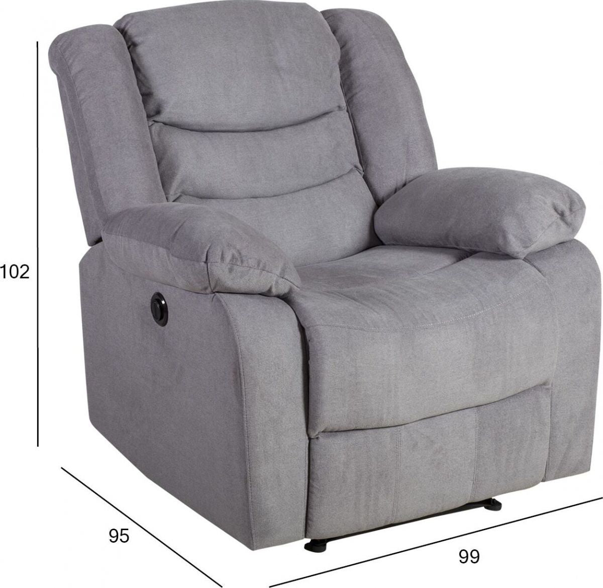Lounge Chair Lewes | size: Width: 99cm, Height: 102cm, Depth: 95cm | color: Gray | image: 5 | variant: 1000951