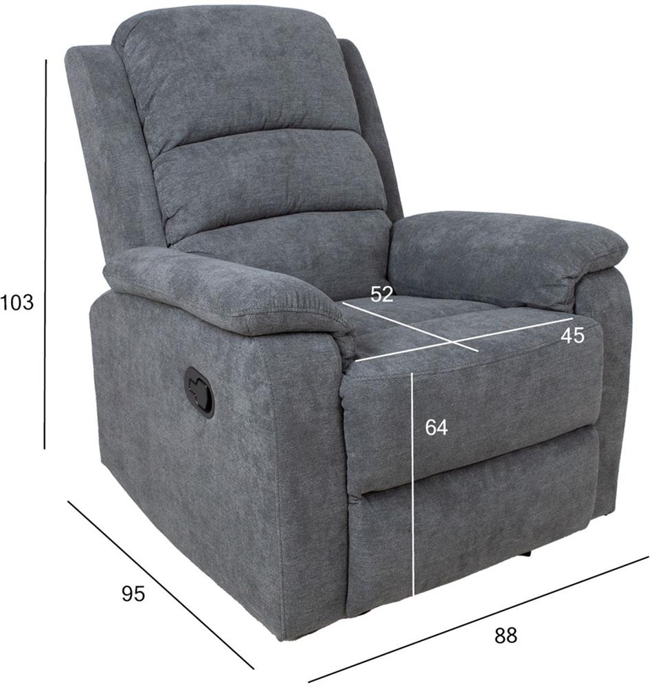Lounge Chair Lincoln | size: Width: 88cm, Height: 103cm, Depth: 95cm | color: Gray | image: 9 | variant: 1001036